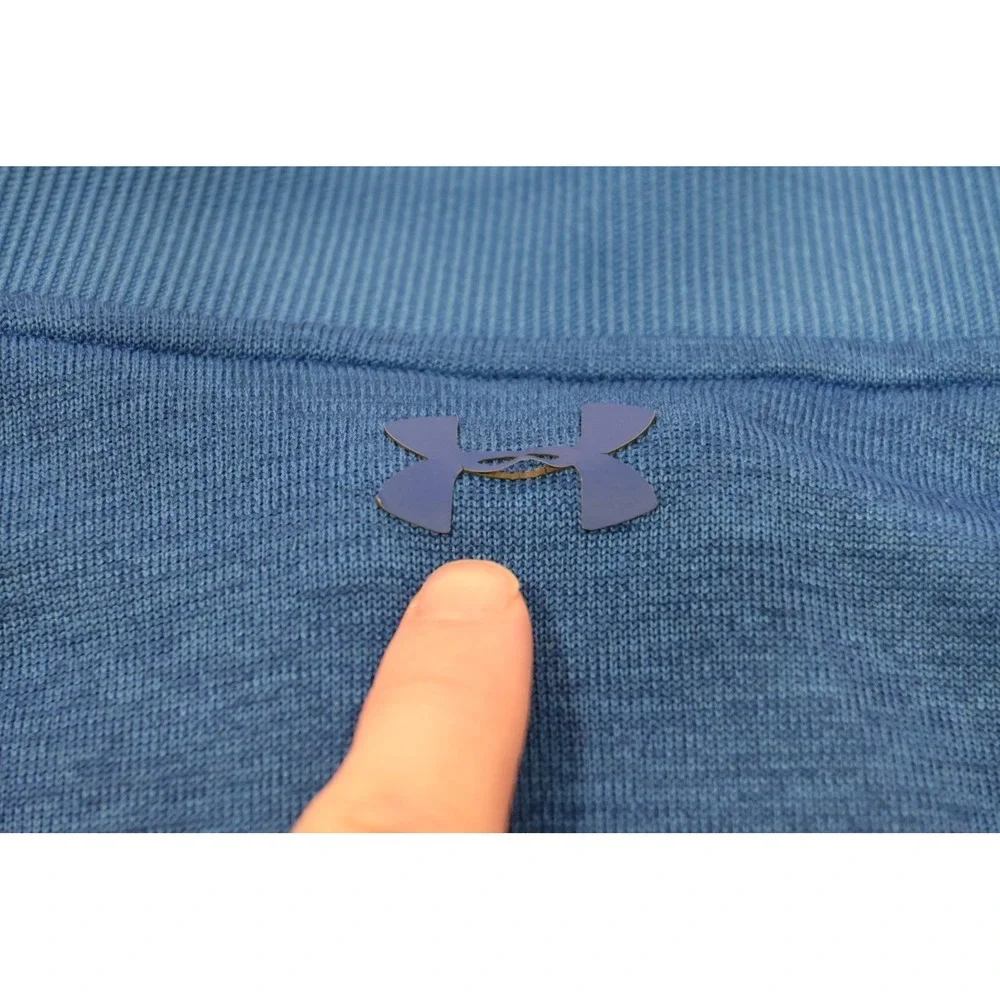 Under Armour 1/4 Zip Pullover Mens 2XL Blue Storm Heathered Active Good‎